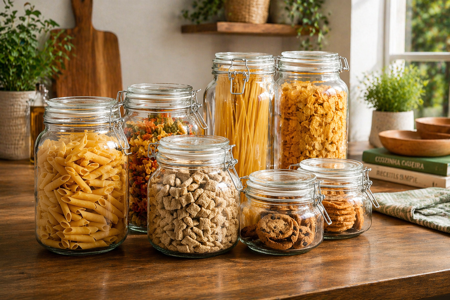 Cena de cozinha rústica e acolhedora